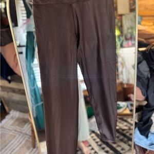 Brown Faux Leather Leggings